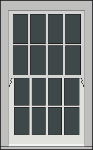 Gregorian Sash on Weights Windows